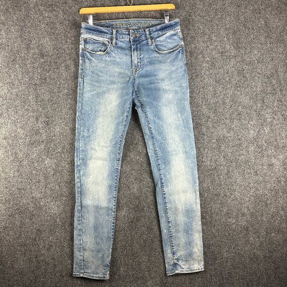 American Eagle Jeans Mens 31 Next Level Flex Cotton Stretch Pockets Tapered Leg - Picture 1 of 7